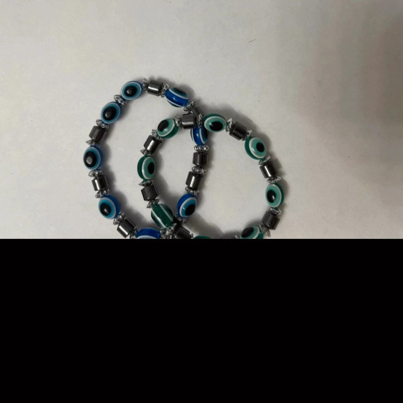 Green and blue evil eye bracelet 4