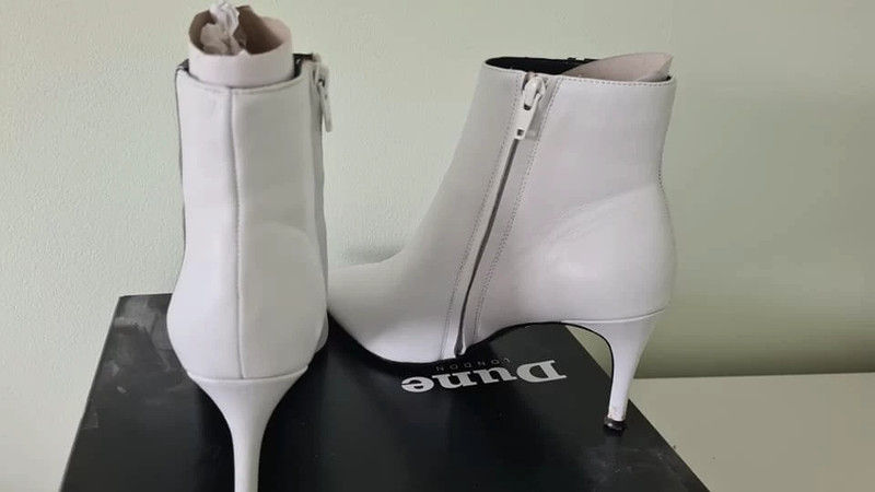 Dune white cheap ankle boots