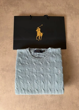 Pull torsadé Polo Ralph Lauren Homme Gris Clair Cotton old money – Taille M - NC12, merk: Ralph Lauren, staat: Heel goed, maat: M, € 53,80, € 57,19 inclusief Kopersbescherming