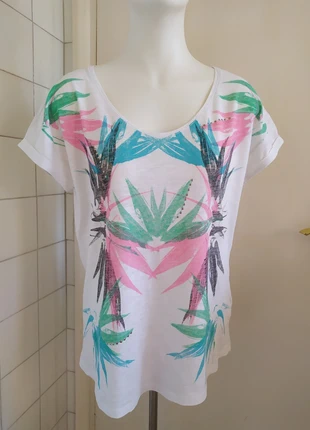Camiseta ligera T. S/M estampado tonos pastel simétrico, marca: Esprit, estado: Muy bueno, tamaño: M / 38 / 10, 3,50 €, 4,38 € Protección al comprador incluida