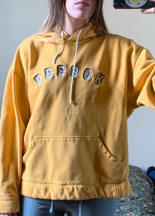 Vintage 90s yellow reebok sweatshirt hoodie, brand: Reebok, condition: Good, size: L, £30.00, £32.20 includes Buyer Protection