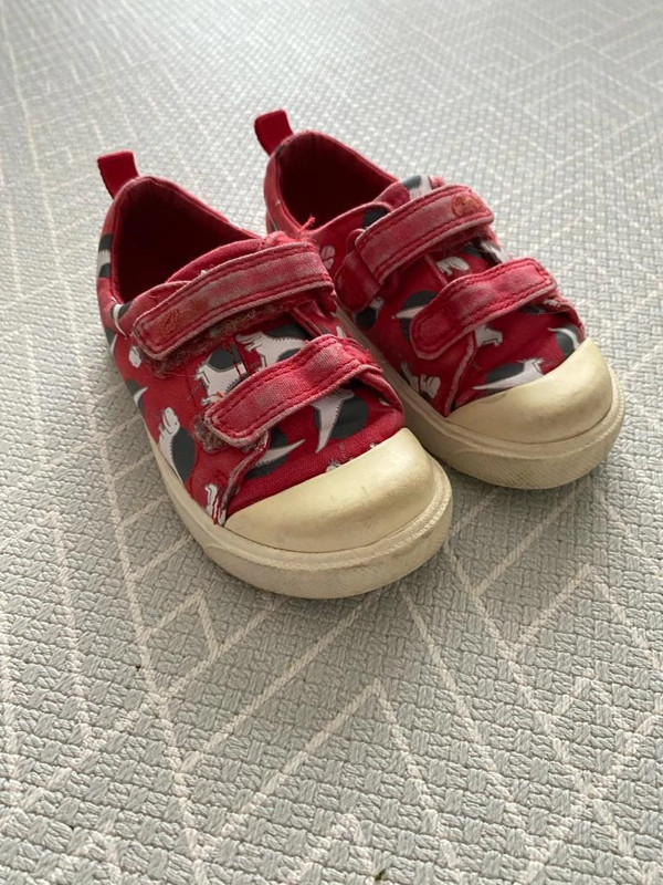Clarks red trainers sales