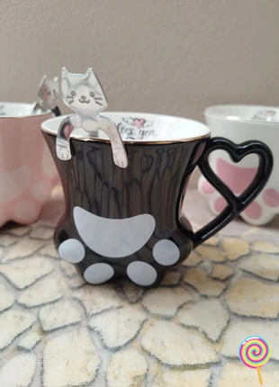 🪭🪭Grande tasse 😺 Patte de chat noire avec sa cuillère assortie 🎁 idée cadeau 🎁 Neuve 🪭, marke: Collection Privée, zustand: Neu, mit Etikett, 15,90 €, 17,40 € beinhaltet Vinted-Käuferschutz Pro