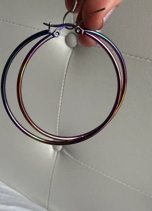 Boucles d’oreilles créoles multicolore acier multicolored hoop earrings stainless steel unique, marque: Unique, état: Neuf sans étiquette, 7,00 €, 8,05 € Protection acheteurs incluse