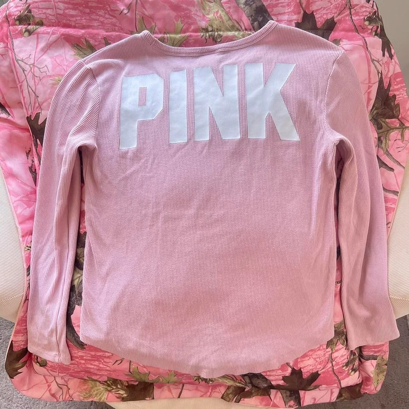 victoria’s secret pink waffle knit long sleeve 2