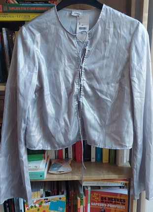 Blouse argentée brillante S, marque: Pimkie, état: Neuf avec étiquette, taille: S / 36 / 8, 1,50 €, 2,28 € Protection acheteurs incluse