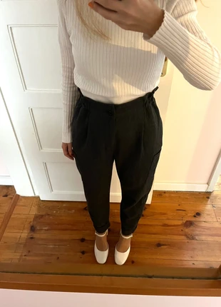 Calças de cintura subida cinza carvão, ZARA, marca: Zara, estado: Novo com etiquetas, tamanho: XXS / 32 / 4, €10.00, €11.20 inclui Proteção do Comprador