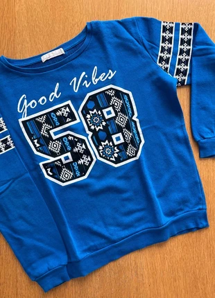 Felpa T.W. Blu Elettrico Good Vibes 58 – Taglia M - Athleisure / Streetwear / Y2K revival 2017, marque: OVS, état: Très bon état, taille: M / 38 / 10, 5,00 €, 5,95 € Protection acheteurs incluse