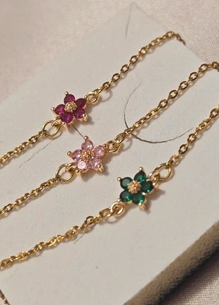 Bracelet fleurs avec pierre zircon, marque: justjoyas, état: Très bon état, 7,50 €, 8,58 € Protection acheteurs (Pro) incluse