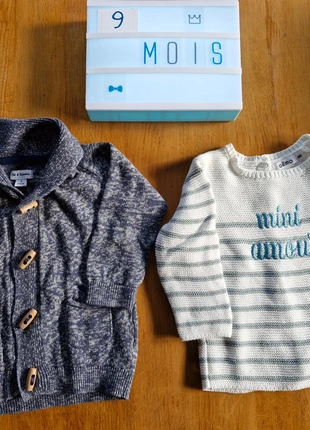 1 pull + 1 gilet, marke: Gémo, zustand: Sehr gut, größe: 9-12 Monate / 74, 6,00 €, 7,00 € inklusive Vinted-Käuferschutz
