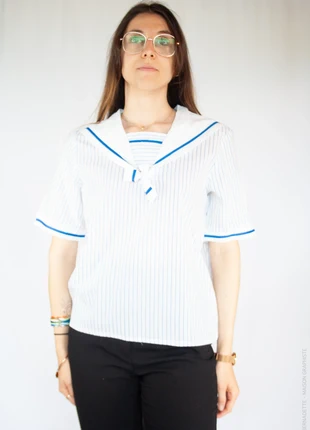 89FS - Haut marinière vintage, made in France, M/L, coton, marque: Vintage, état: Bon état, taille: M / 38 / 10, 13,99 €, 15,39 € Protection acheteurs (Pro) incluse