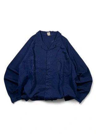 Raw edge Detroit Jacket indigo chore rework boxy crop fit - Jackass blue navy L, marca: Vintage Dressing, estado: Muito bom, tamanho: L, €35.00, €37.45 inclui Proteção do Comprador