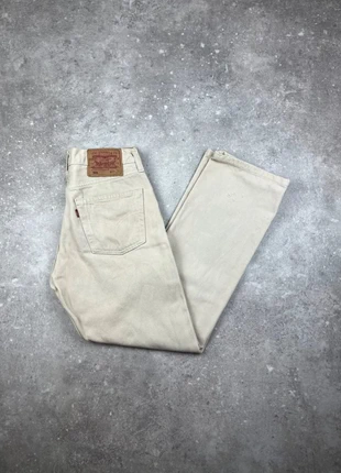 Pantalon Jeans Levis 501 Taille FR38 W29 L34 Homme Beige Crème Coupe Droite Coton #L65, staat: Heel goed, maat: W29 | FR 38, € 19,00, € 20,65 inclusief Kopersbescherming Pro
