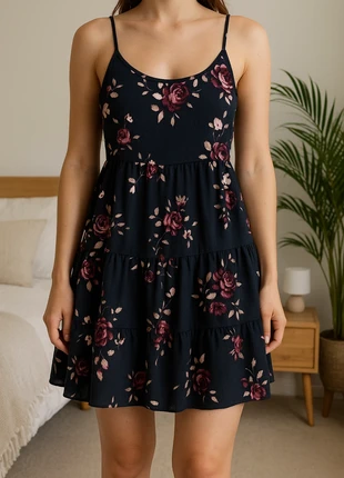 Robe bleu marine fleurie Vero Moda taille XS, brand: Vero Moda, condition: New without tags, size: XS / 34 / 6, €15.00, €16.45 includes Buyer Protection