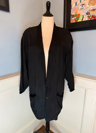 True Vintage 80s Oversized Black Rayon Blazer Sz M, brand: Action Wear, condition: Good, size: M / UK 12-14, £37.78, £40.37 includes Buyer Protection