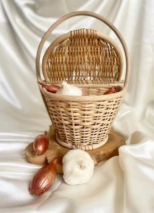 Panier en osier vintage – déco rustique ou rangement cuisine, marque: brocante, état: Bon état, 12,00 €, 13,30 € Protection acheteurs incluse