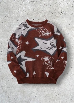 Pull Streetwear Étoile Oversize US Old School 90s – Knit Vintage Y2K, marque: y2k, état: Très bon état, taille: M, 36,30 €, 38,82 € Protection acheteurs (Pro) incluse