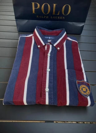 Chemise manche longue à rayures 100% coton Ralph Lauren bleu marine/Bordeaux taille XL, brand: Ralph Lauren, condition: Very good, size: XL, €25.50, €27.48 includes Buyer Protection Pro