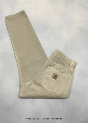 Jean Carhartt wip Crème Loose modèle Newel Pant 100% coton Workwear Denim - M w30 #815, marque: Carhartt, état: Très bon état, taille: W30 | FR 40, 49,00 €, 52,15 € Protection acheteurs (Pro) incluse