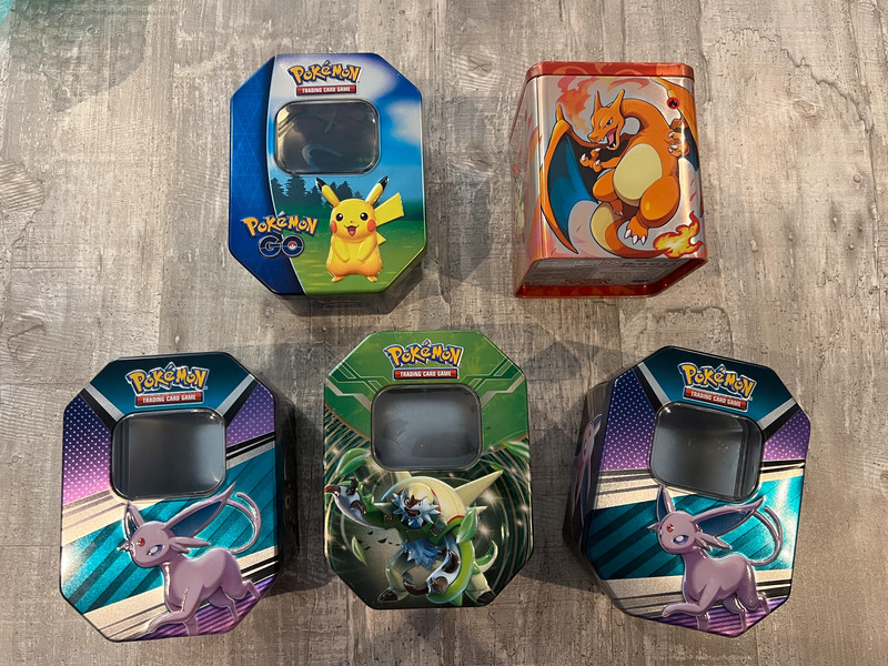 Lot x5 Ancienne boite en Métal Pokebox pour Carte Pokémon Trading Card Game  Box