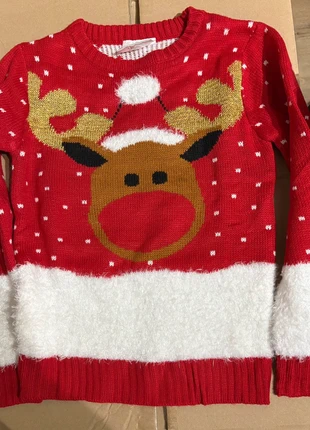 Pull de Noël, marque: Party Power, état: Neuf avec étiquette, taille: 7 ans / 122 cm, 8,99 €, 10,14 € Protection acheteurs incluse