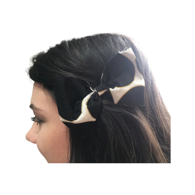 hand made fabric bow hairpin 1