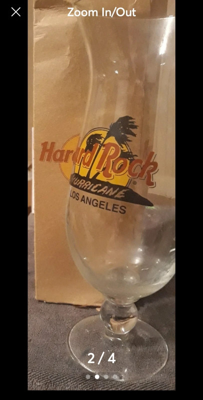 Hard Rock Cafe Los Angeles Hurricane Glass With Original Box 3