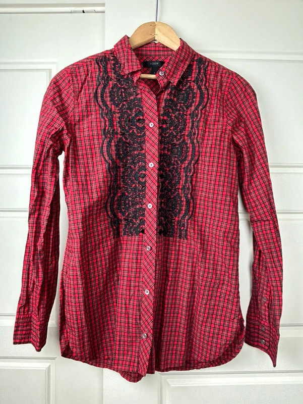 J. Crew Western Style Red Plaid Button Down 1