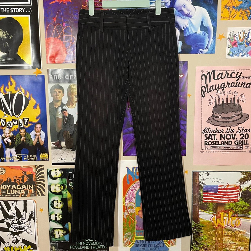 Low Rise Pinstripe Flare Pants 1