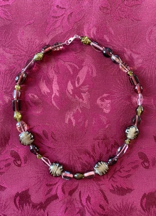 green purple and grey glass bead necklace, brand: Handmade, condizioni: Nuovo senza cartellino, €26.00, €28.00 include la Protezione acquisti
