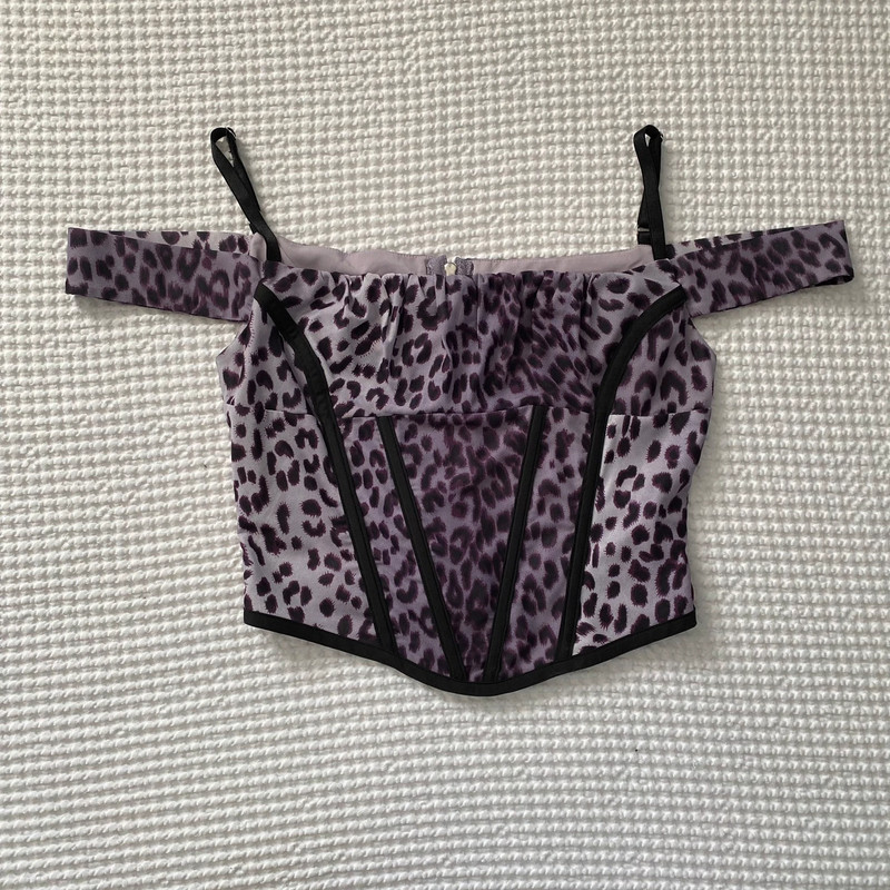 I.AM.GIA ophelia purple leopard print corset top 1