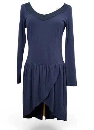 Robe bleu marine asymétrique – Taille S/M– Viscose & Laine, brand: Vintage Dressing, condition: Very good, size: M / 38 / 10, €10.00, €11.20 includes Buyer Protection Pro