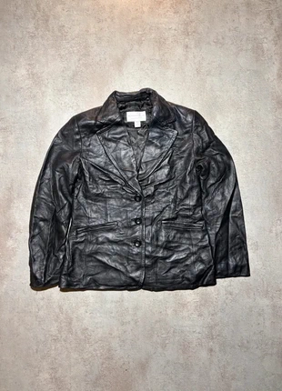 Veste blazer en cuir véritable vintage | Taille S | Couleur Noir, brand: CUIR, condizioni: Ottime, taglia: S / IT 40 / EU 36, €12.00, €13.30 include la Protezione acquisti