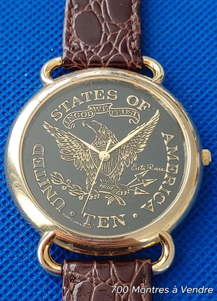 Montre homme boitier large atypique vintage USA boîtier large quartz fonctionne, marque: USA, état: Très bon état, taille: 43–46 mm, 29,90 €, 32,10 € Protection acheteurs (Pro) incluse