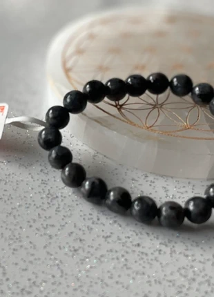 Bracelet en pierre Larvikite, merk: NO LABEL, staat: Nieuw met prijskaartje, € 9,00, € 10,15 inclusief Kopersbescherming