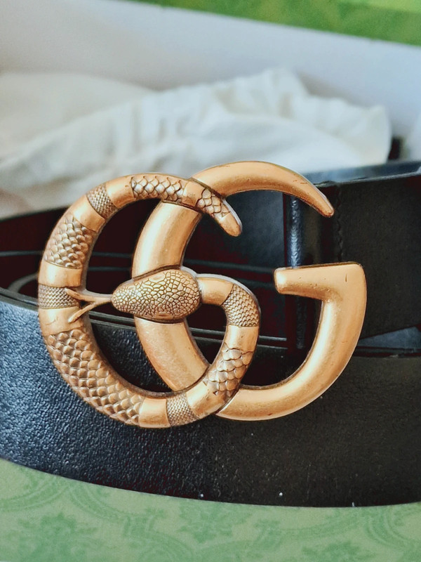 GG snake-buckle leather belt