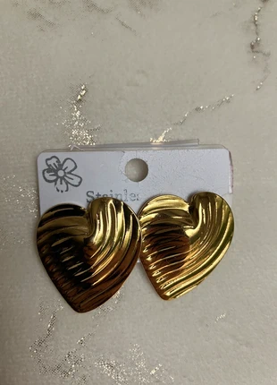 Boucles d’oreilles cœur en acier inoxydable neuves, marque: Zara, état: Neuf avec étiquette, 13,00 €, 14,35 € Protection acheteurs incluse