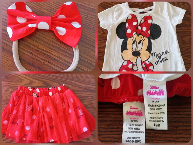 Disney Minnie Mouse 3pc Tutu Skirt Set 1