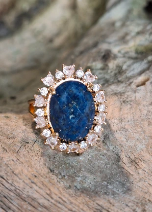 Vergulde edelsteen ring, marque: Lapis, état: Très bon état, taille: Ajustable, 20,00 €, 21,70 € Protection acheteurs incluse
