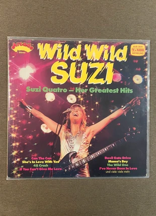Suzi Quatro Wild Wild Suzi Greatest Hits 33 rpm vinyl lp album record, staat: Heel goed, € 15,00, € 16,45 inclusief Kopersbescherming