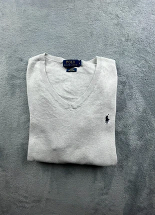 P050 Pull Polo Ralph Lauren col V – Slim Fit – Coton Pima – Taille L, merk: Ralph Lauren, staat: Heel goed, maat: L, € 35,00, € 37,45 inclusief Kopersbescherming