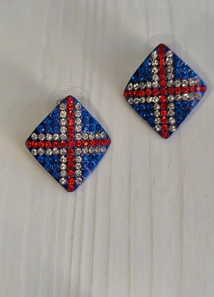 Boucles D'oreilles  Strassées Drapeau Royaume Uni, condition: New with tags, €3.00, €3.85 includes Buyer Protection Pro
