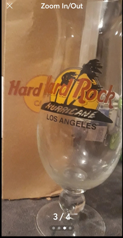 Hard Rock Cafe Los Angeles Hurricane Glass With Original Box 2