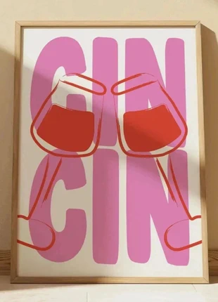 Affiche sur toile déco Cin cin – 30x40 cm – Neuve (sans cadre), merk: Cin Cin, staat: Nieuw zonder prijskaartje, € 10,00, € 11,20 inclusief Kopersbescherming