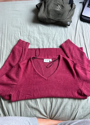 Pull cul V couleur framboise, brand: Vila, condition: Very good, size: L / 40 / 12, €7.00, €8.05 includes Buyer Protection