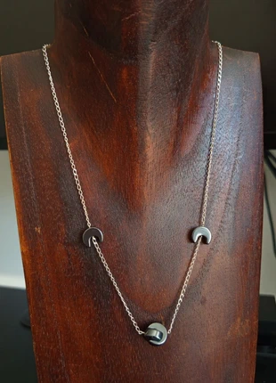 Collar minimalista bohemio de plata 925 con hematites, estado: Muy bueno, 5,00 €, 5,95 € Protección al comprador incluida