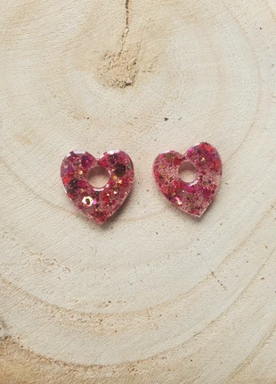 Pampilles 2cm Coeur rose paillette multicolore bohème amour love, marca: Fantaisie, estado: Muy bueno, 2,50 €, 3,33 € Protección al comprador Pro incluida