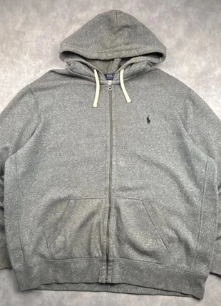 Pull / veste zippée à capuche Ralph Lauren grise logo brodé noir - taille XXL, brand: Ralph Lauren, condition: Good, size: XXL, €44.90, €47.85 includes Buyer Protection Pro