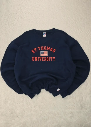 Russell University Sweatshirt Vintage 90s Made in America College Retro Streetwear Navy Blue, brand: Russell, condizioni: Ottime, taglia: L, €29.95, €32.15 include la Protezione acquisti