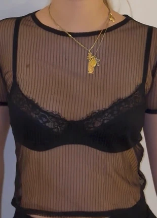 Haut soirée transparent à rayures – ZARA, brand: Zara, condition: Very good, size: S / 36 / 8, €7.00, €8.05 includes Buyer Protection